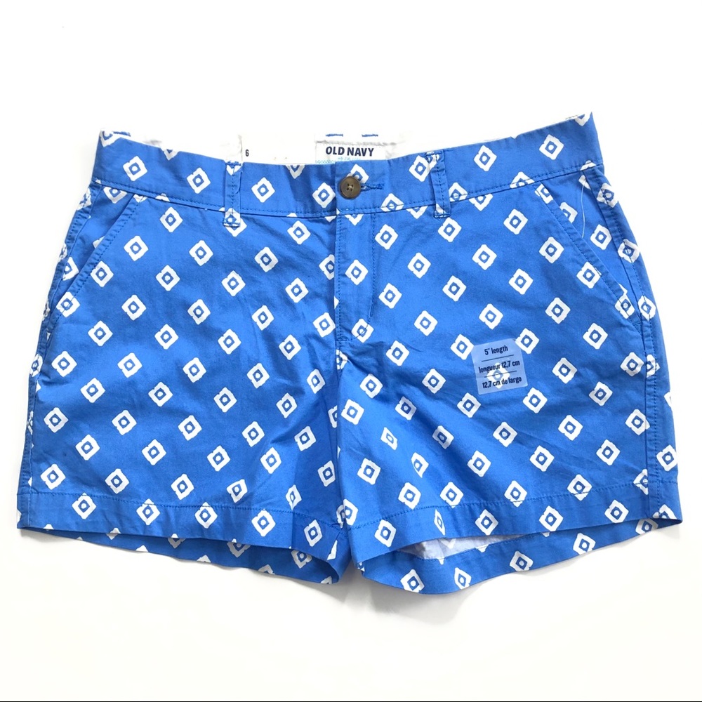 NEW Old Navy Blue Pattern 5" Chino Shorts